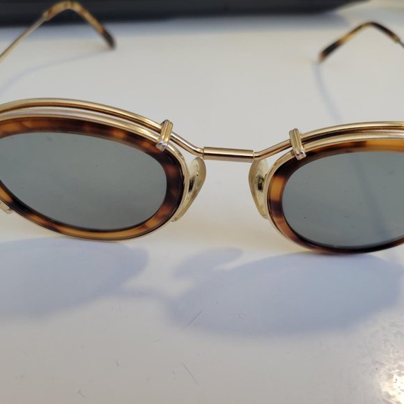 Jean Paul Gaultier 56-2271 sunglass.GOLD-PLATED metal frame with tortoise plasti - Picture 7 of 11